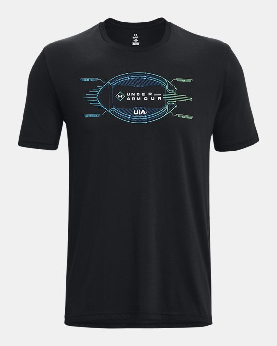 Men's UA Schematic Ball Football Short Sleeve in Black image number 4